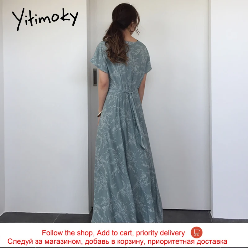 Yitimoky Vintage Woman Dress Lace Up Deep V Neck Short Sleeve 2021 Fashion New Bohemian Floral Printing Single Breasted Dresses
Yitimoky Vintage Woman Dress Lace Up Deep V Neck Short Sleeve 2021 Fashion New Bohemian Floral Printing Single Breasted Dresses