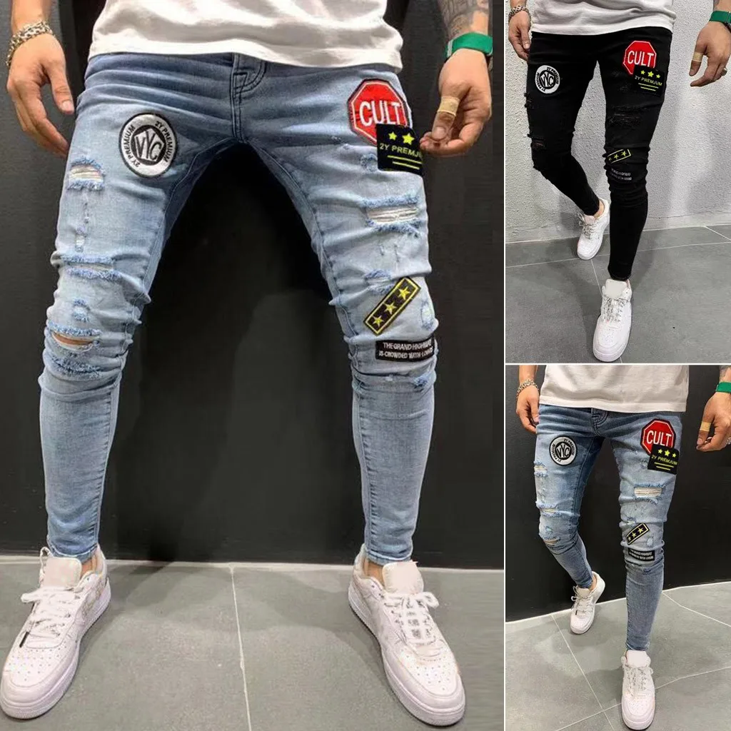 Vogue Exquisite Men's Fashion Casual Denim Straight Hole Trouser Distressed Jeans Long Pants Party Casual Everyday Fashion
Vogue Exquisite Men's Fashion Casual Denim Straight Hole Trouser Distressed Jeans Long Pants Party Casual Everyday Fashion