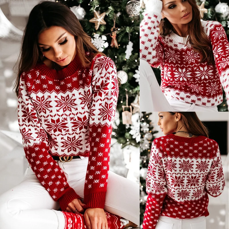 WOHUADI Winter Warm Women Clothing Long Sleeve Sweaters Coat Jackets Christmas snowflake Pattern Base Knitted Sweater S-XXXL
WOHUADI Winter Warm Women Clothing Long Sleeve Sweaters Coat Jackets Christmas snowflake Pattern Base Knitted Sweater S-XXXL