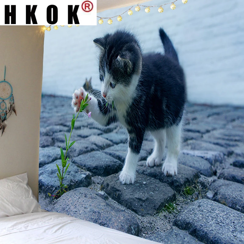 HKOK Cute Cat Flower Tapestry Wall Rugs Wall Hanging Fabric Mural Background Cloth Towel Beach Fabric Blanket Bedroom Home Decor
HKOK Cute Cat Flower Tapestry Wall Rugs Wall Hanging Fabric Mural Background Cloth Towel Beach Fabric Blanket Bedroom Home Decor