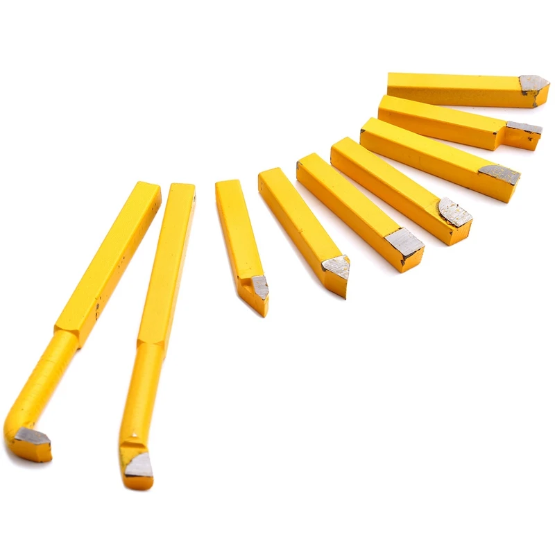 9pcs/Set YW1 Carbide Brazed Tip Tipped Lathe Cutter Tools 8x8mm Shank High Hardness Turning Milling Welding Bit
9pcs/Set YW1 Carbide Brazed Tip Tipped Lathe Cutter Tools 8x8mm Shank High Hardness Turning Milling Welding Bit