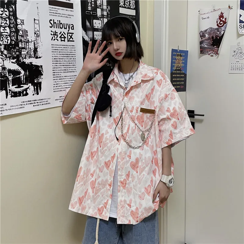 Couple short-sleeved shirt 2021 new summer female Korean version ins niche love chain loose bf shirt tide
Couple short-sleeved shirt 2021 new summer female Korean version ins niche love chain loose bf shirt tide