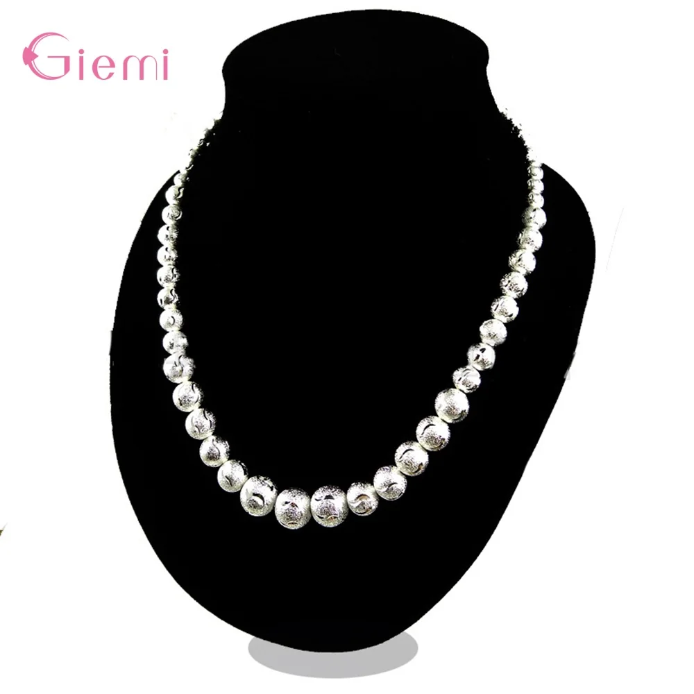 925 Sterling Silver Exquisite Noble Luxury Gorgeous Charm Fashion Vary Chain Women Lady Round Beads Necklace Jewelry
925 Sterling Silver Exquisite Noble Luxury Gorgeous Charm Fashion Vary Chain Women Lady Round Beads Necklace Jewelry