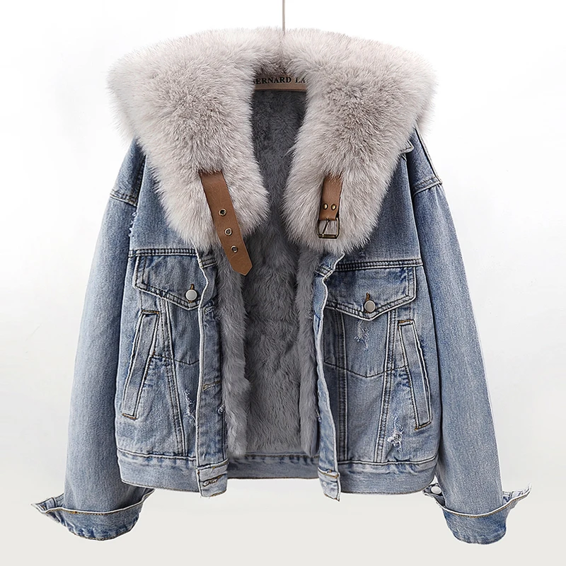 2022 Autumn Parka Women Fox Fur Removable Rabbit Fur Liner Denim Jacket Female Winter Vintage Jeans Coat Ladies Outerwear H19223
2022 Autumn Parka Women Fox Fur Removable Rabbit Fur Liner Denim Jacket Female Winter Vintage Jeans Coat Ladies Outerwear H19223