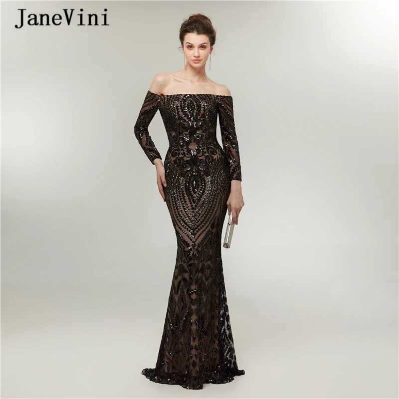 JaneVini 2020 Sexy Mermaid Black Long Sleeve Prom Dresses Boat Neck Sequins Arabic Formal Plus Size Sparkly Dress Vestido Fiesta
JaneVini 2020 Sexy Mermaid Black Long Sleeve Prom Dresses Boat Neck Sequins Arabic Formal Plus Size Sparkly Dress Vestido Fiesta
