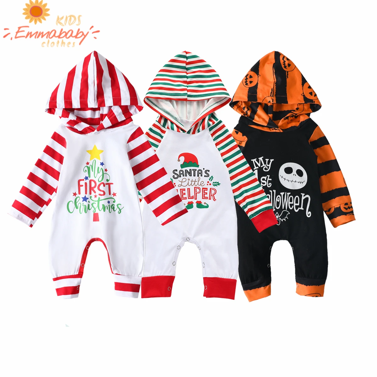 Autumn Baby Boys Newborn Halloween Romper Infant Long Sleeve Stripe Pumpkin Pattern Hooded Jumpsuit Casual Clothes 3 Style
Autumn Baby Boys Newborn Halloween Romper Infant Long Sleeve Stripe Pumpkin Pattern Hooded Jumpsuit Casual Clothes 3 Style