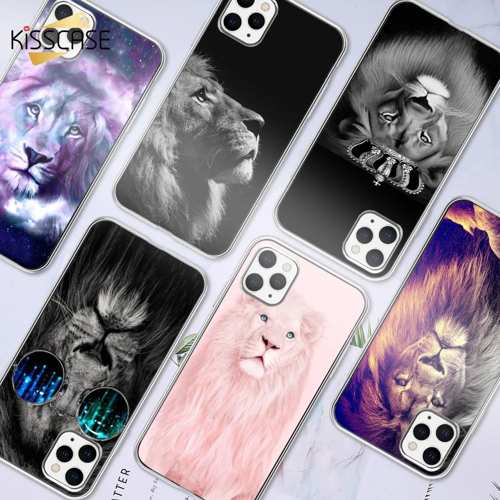 Чехол KISSCASE Lion Animal для iPhone 11 Pro XR XS MAX 5 5S SE 6 6S 7 8 Plus мягкая задняя крышка из тпу iPone