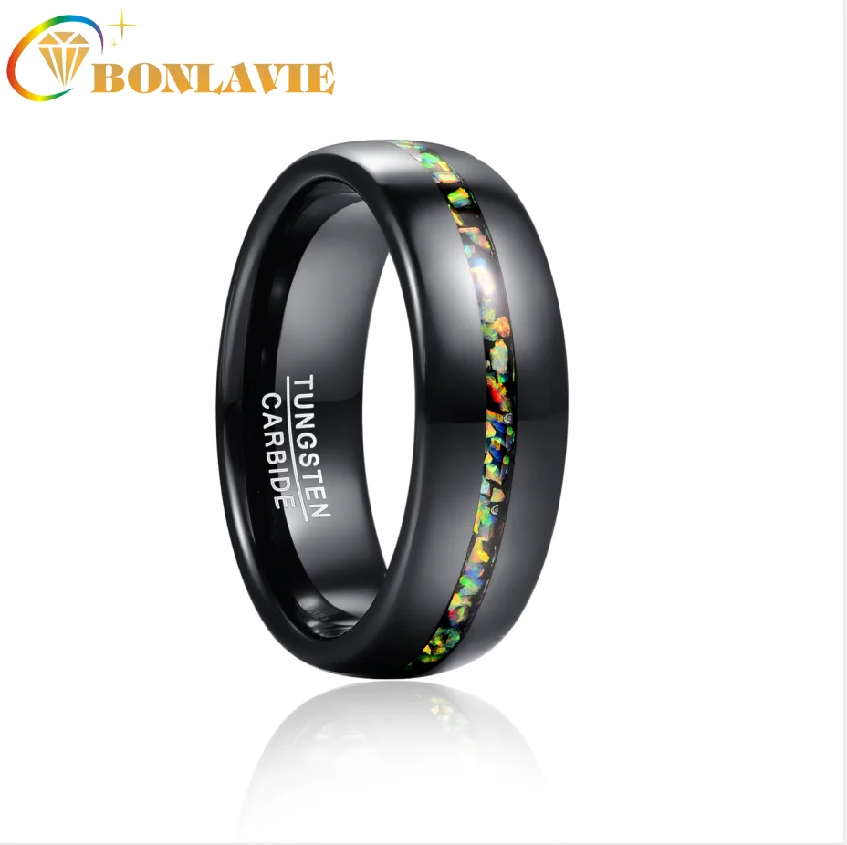 BONLAVIE 8mm Black Opal Dome Tungsten Carbide Ring Wedding Band for MenComfort Fit Rings Engagement Jewelry Gift
BONLAVIE 8mm Black Opal Dome Tungsten Carbide Ring Wedding Band for MenComfort Fit Rings Engagement Jewelry Gift