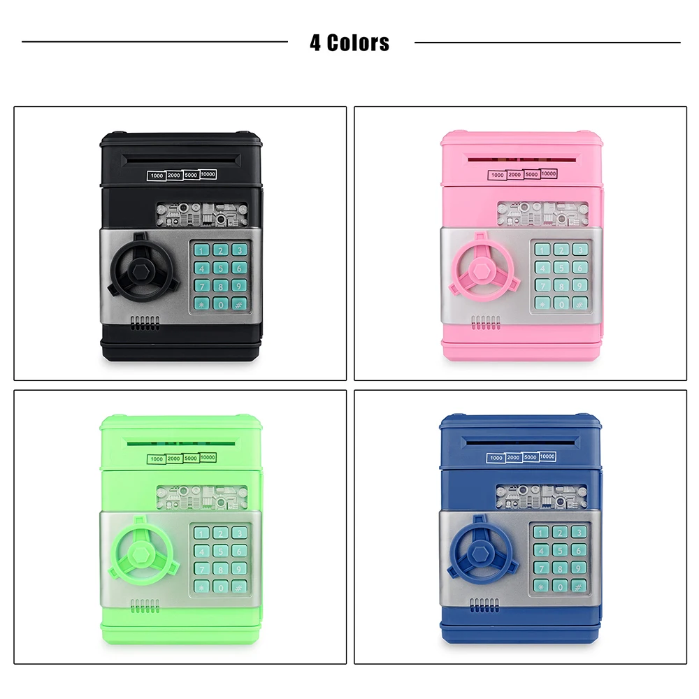 Mini ATM Machine Children Digital Coins Cash Saving Safe Deposit Electronic Piggy Bank Safe Box Money Boxes For Children Gifts