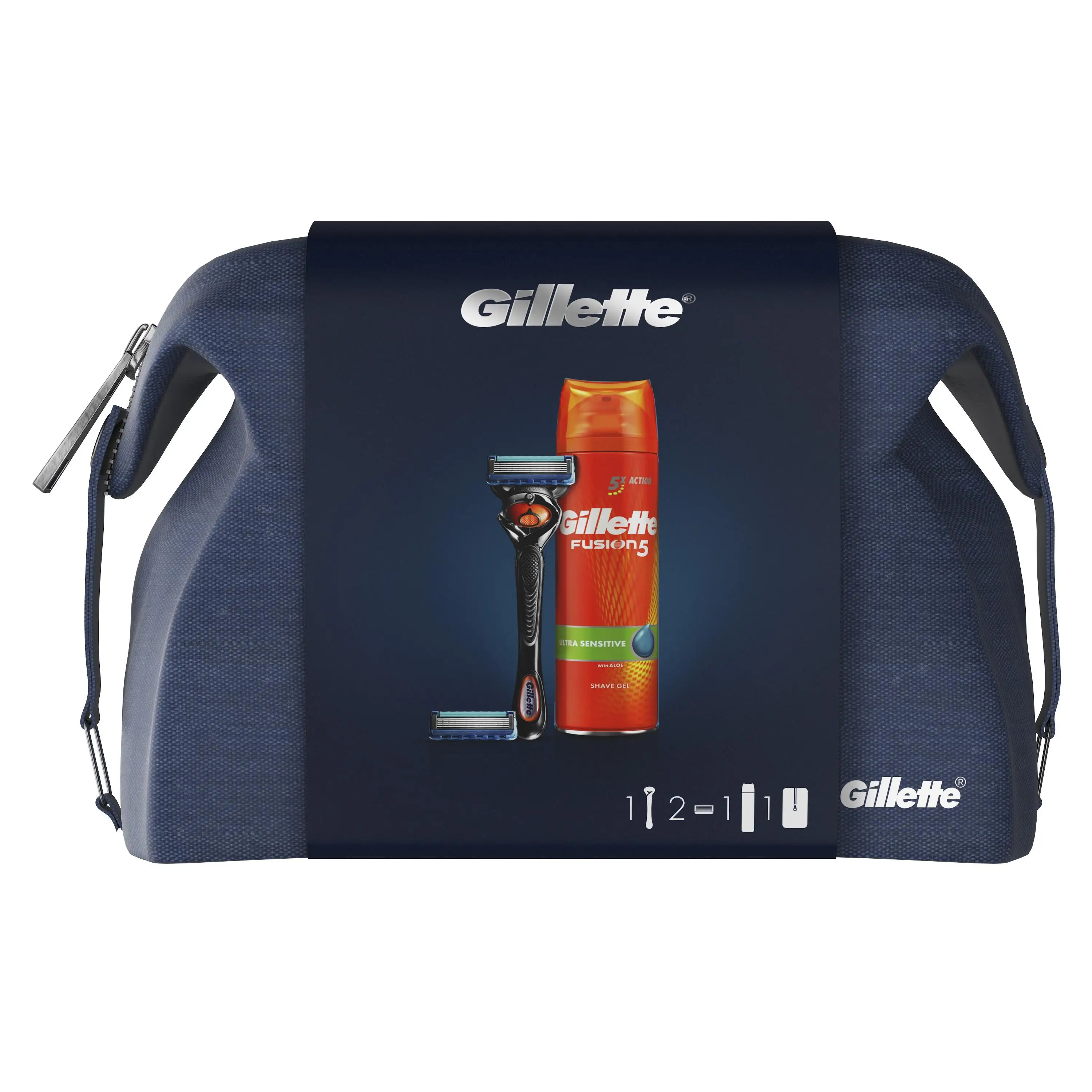 Gillette ПН Бритва Fusion5 ProGlide + Сменная Кассета Ultra Sensitive Гель Для Бритья 200 мл