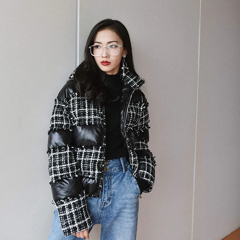 Brand Women Winter Jacket Parka Turtleneck Warm Puffer Coat 2020 High Quality Fashion Tweed Stitching Padded Jackets Ladies M67
Brand Women Winter Jacket Parka Turtleneck Warm Puffer Coat 2020 High Quality Fashion Tweed Stitching Padded Jackets Ladies M67