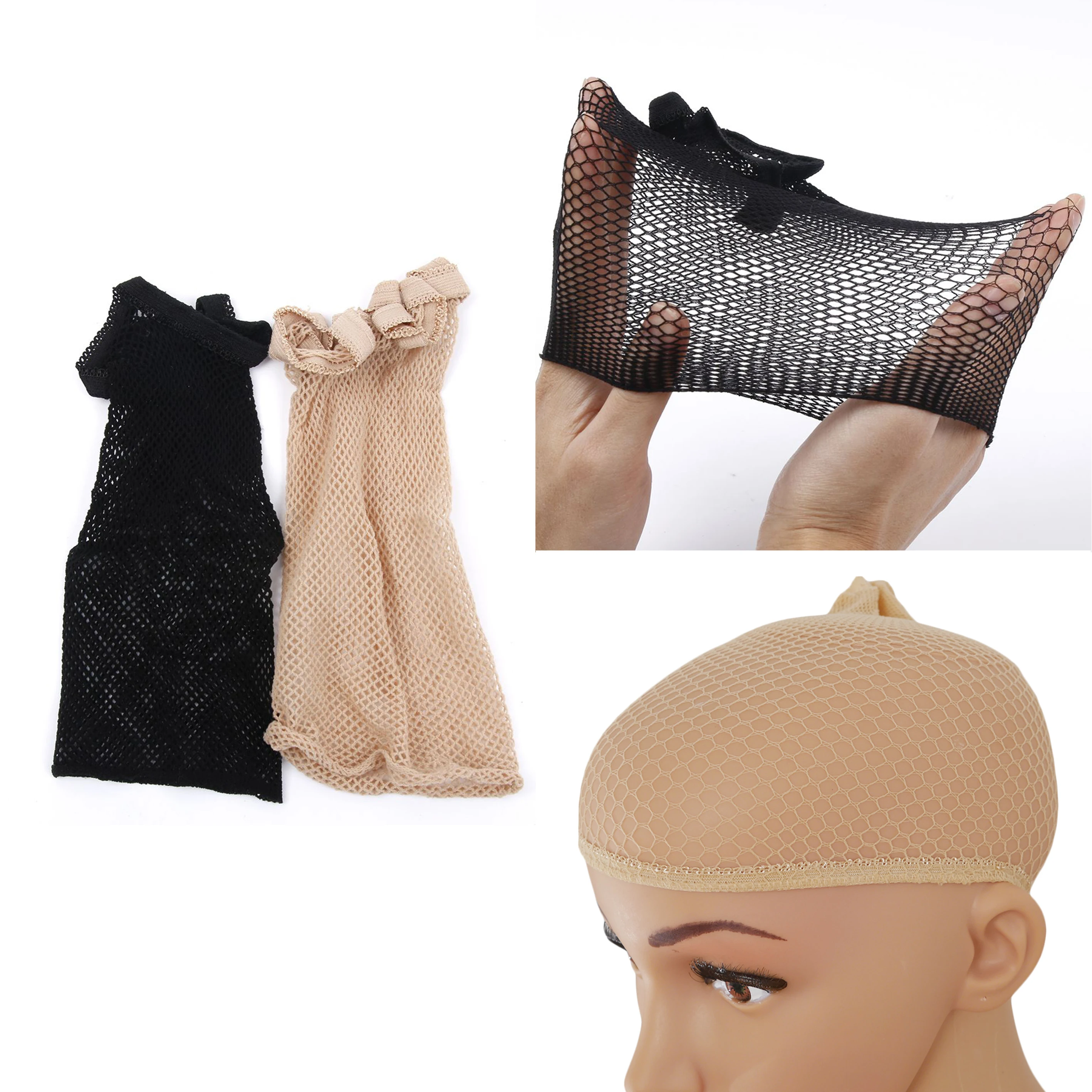 

Women Hairnets Hair Style Hair Wigs Stocking Wig Liner Cap Nylon Stretch Weaving Mesh Net Fishnet Ladies Elastic Wig Caps