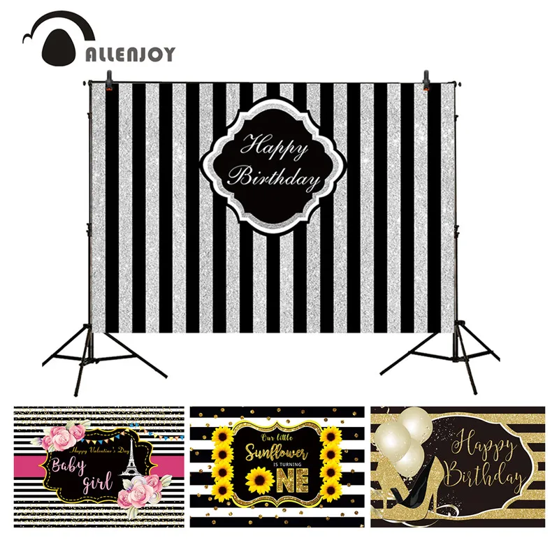 Allenjoy photography backdrop happy birthday party black Silver stripe phtographic photo backgrounds photocall photocall
Allenjoy photography backdrop happy birthday party black Silver stripe phtographic photo backgrounds photocall photocall