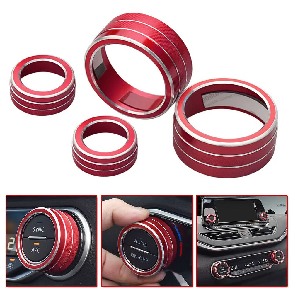 4pcs/set Car Air Conditioning Switch Knob Covers Trim Red Interior Accessories Fit For Nissan Altima 2019-2020
4pcs/set Car Air Conditioning Switch Knob Covers Trim Red Interior Accessories Fit For Nissan Altima 2019-2020