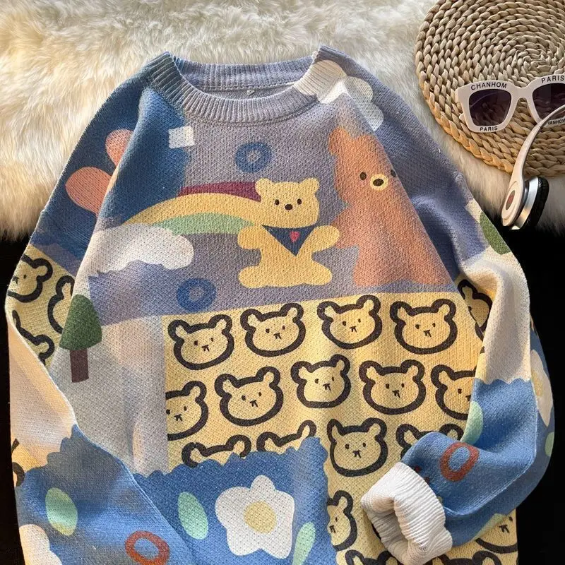 New Japan Kawaii Bear Cartoon Print Sweater Women Aesthetic Sweet Girl O-neck Long Sleeve Winter Tops Harajuku Streetwear Gothic
New Japan Kawaii Bear Cartoon Print Sweater Women Aesthetic Sweet Girl O-neck Long Sleeve Winter Tops Harajuku Streetwear Gothic