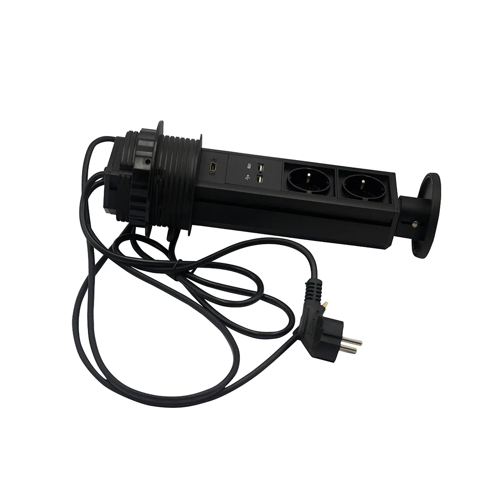 Kitchen Desktop Hidden Pulling Pop Up Electric Socket 2 Universal Power Outlets +2 USB Charger +1 HDMI All Black Power Strip
Kitchen Desktop Hidden Pulling Pop Up Electric Socket 2 Universal Power Outlets +2 USB Charger +1 HDMI All Black Power Strip