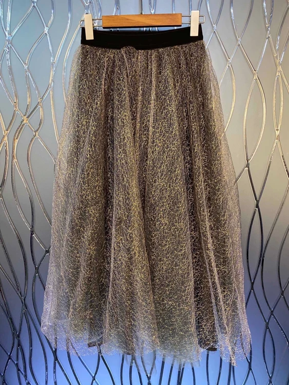 Новинка 2021, женская модная юбка средней длины с эластичным поясом и сетчатым швом, 817 
Новинка 2021, женская модная юбка средней длины с эластичным поясом и сетчатым швом, 817