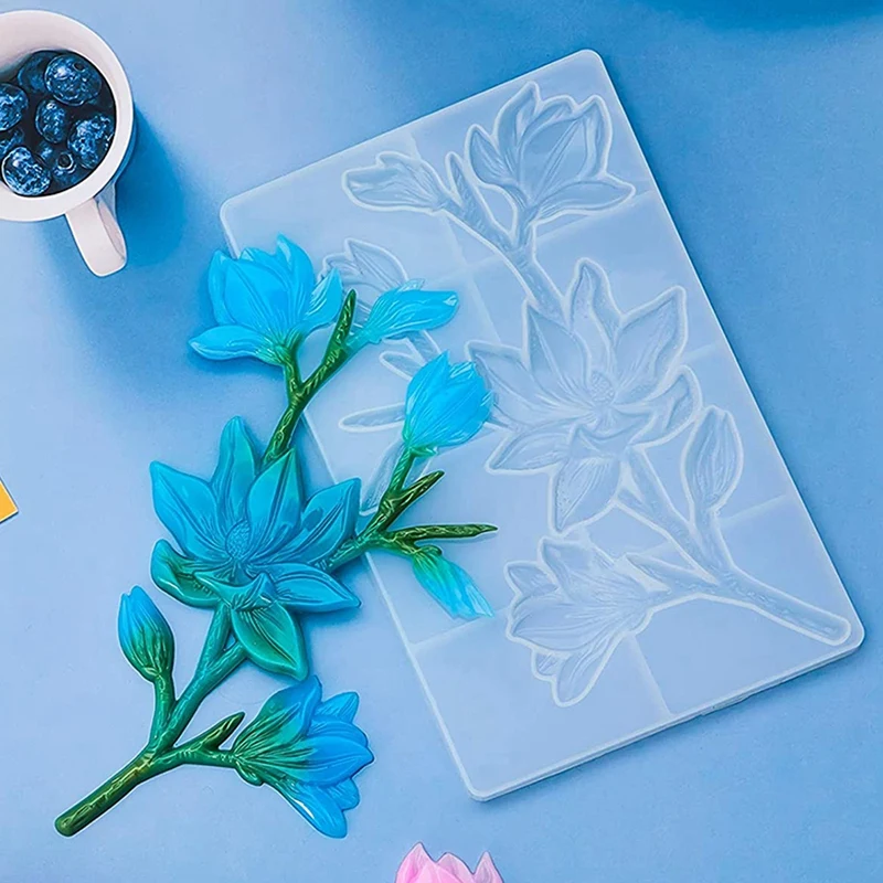 2Pcs Magnolia Flower Long Branch Silicone Mold Magnolia Flower 3D Resin Molds Jewelry Making Molds for DIY Craft
2Pcs Magnolia Flower Long Branch Silicone Mold Magnolia Flower 3D Resin Molds Jewelry Making Molds for DIY Craft