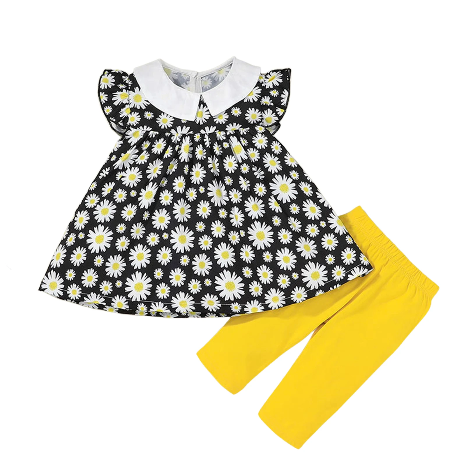 Girls Casual Two-piece Clothes Set Floral Printed Pattern Ruffled Collar Tops and Solid Color Pants
Girls Casual Two-piece Clothes Set Floral Printed Pattern Ruffled Collar Tops and Solid Color Pants