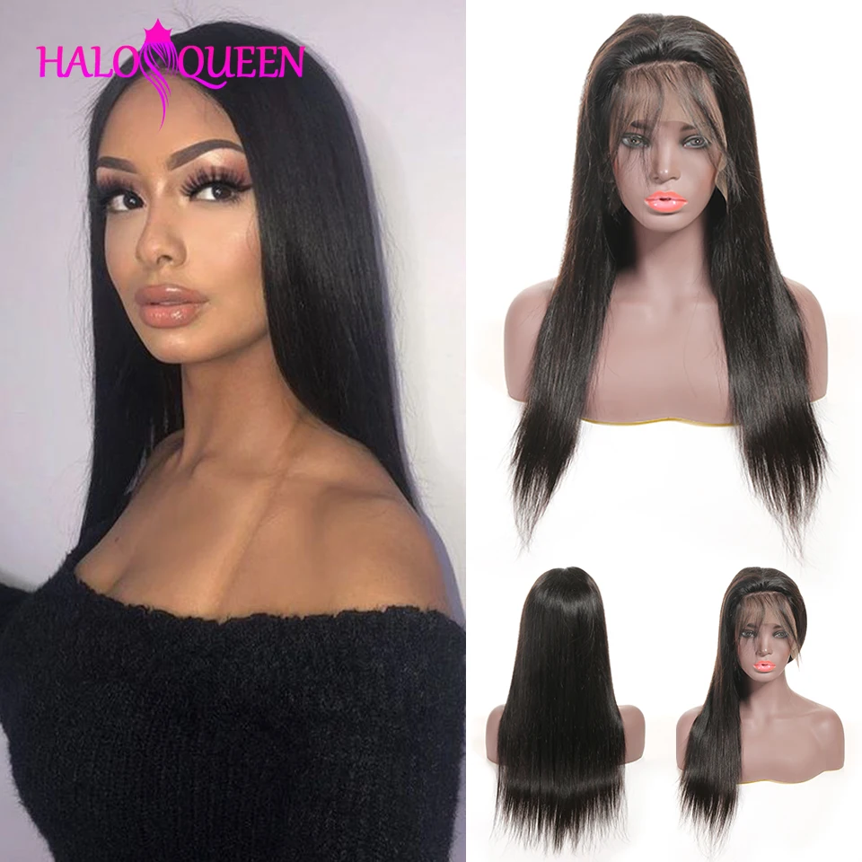 HALOQUEEN Детские волосы парик 13X4 закрытие шнурка человеческих волос прямой 8-28