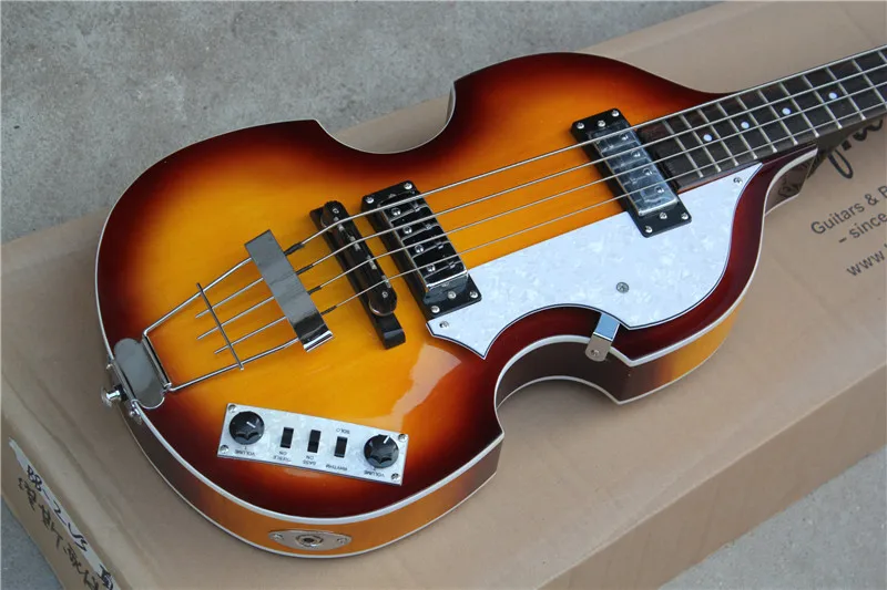 Chinese guitar factory custom sunburst 4 Strings Violin BB2 bass electric bass free shipping
Chinese guitar factory custom sunburst 4 Strings Violin BB2 bass electric bass free shipping