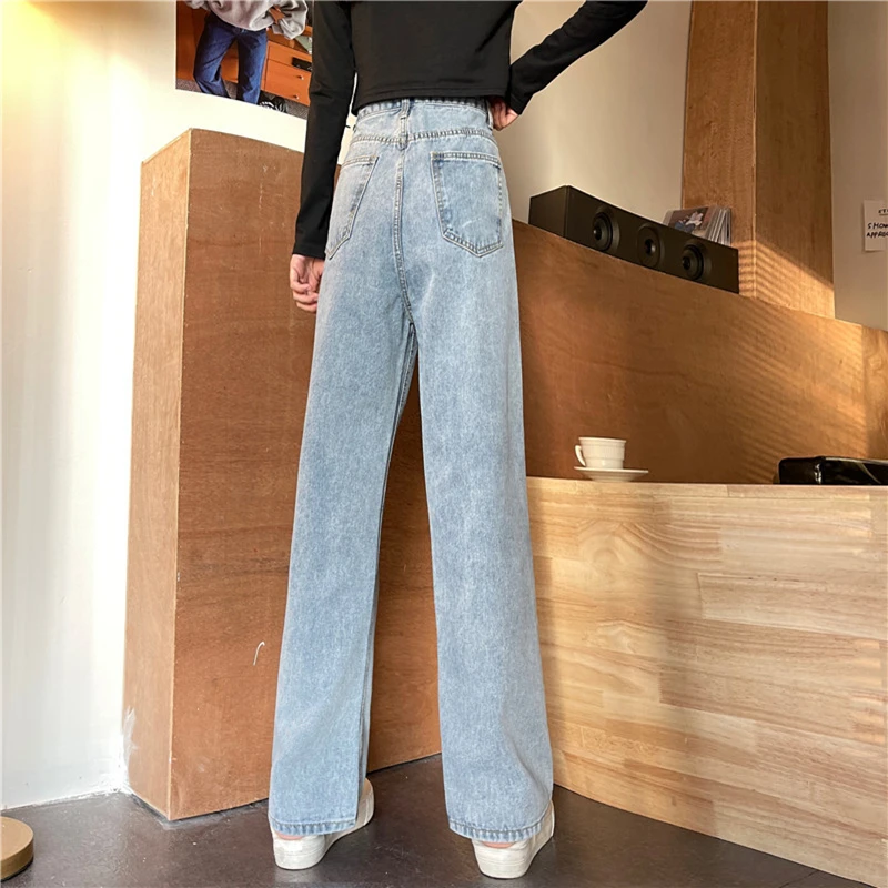 Light Blue Denim Trousers Retro Wide-leg pants women's Ripped Trousers High Waist Casual Jeans Women
Light Blue Denim Trousers Retro Wide-leg pants women's Ripped Trousers High Waist Casual Jeans Women