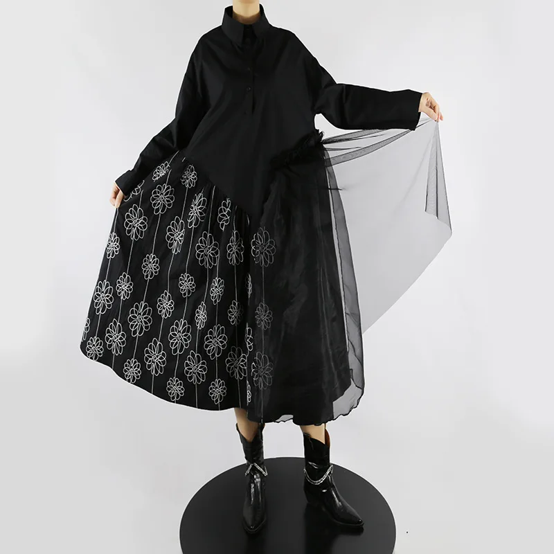 Ladies Dress Spring And Autumn New Fashion Black Stitching Embroidery Casual Loose Long Sleeve Dress
Ladies Dress Spring And Autumn New Fashion Black Stitching Embroidery Casual Loose Long Sleeve Dress