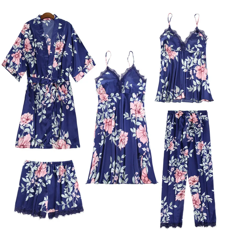 Women Pyjamas-sets 5 Pcs Sexy Lace V-Neck Pyjamas Sleeveless Cute Cami Top and Shorts Summer Flower Comfort Homewear
Women Pyjamas-sets 5 Pcs Sexy Lace V-Neck Pyjamas Sleeveless Cute Cami Top and Shorts Summer Flower Comfort Homewear