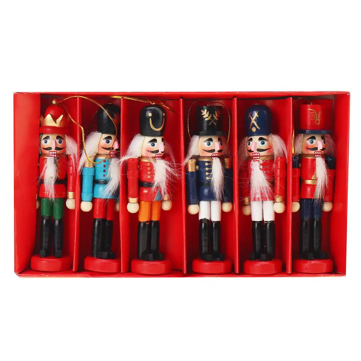 6PCS Christmas Wooden Doll Decor Christmas Nutcracker Doll Pendant Creative Glittering Powder Doll Ornament for Party Store Home
6PCS Christmas Wooden Doll Decor Christmas Nutcracker Doll Pendant Creative Glittering Powder Doll Ornament for Party Store Home