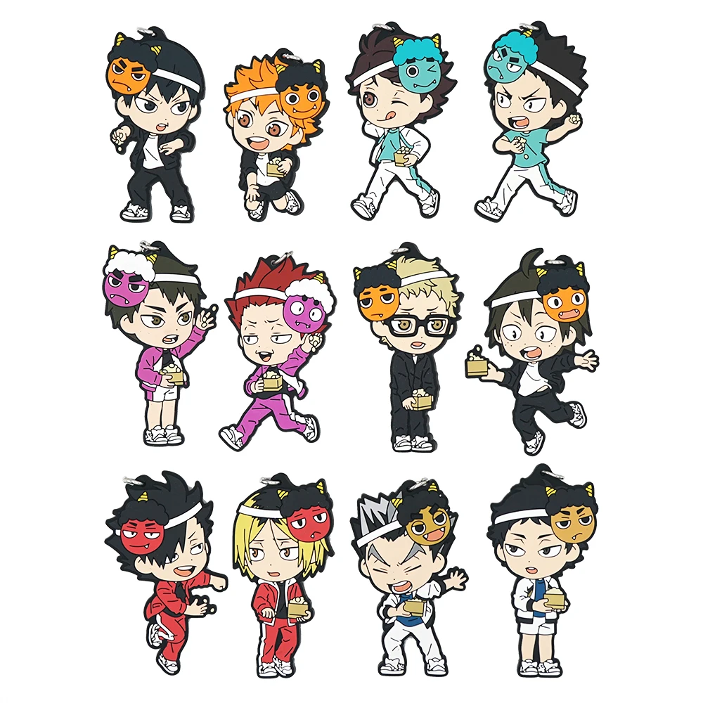 Haikyuu! Аниме Kageyama Hinata Kuroo Tetsurou Akaashi Kei Keiji Tendou новогодний резиновый брелок | Украшения