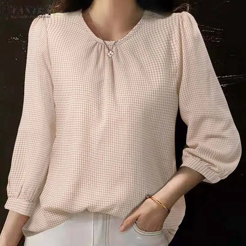 Oversize Clothing Top 2022 Fashion Women Printed Blouse ZANZEA Elegant Grid 3/4 Sleeve Shirt Autumn O Neck Checked Plaid Chemise
Oversize Clothing Top 2022 Fashion Women Printed Blouse ZANZEA Elegant Grid 3/4 Sleeve Shirt Autumn O Neck Checked Plaid Chemise