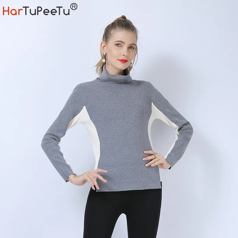 2020 Autumn Turtleneck Sweater Women Slim Fit Knitted Sweater Long Sleeve Elastic Patchwork Colours Block Basic Pullover Tops
2020 Autumn Turtleneck Sweater Women Slim Fit Knitted Sweater Long Sleeve Elastic Patchwork Colours Block Basic Pullover Tops