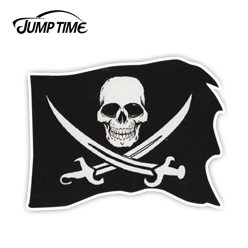 JumpTime 13 см x 9 для бампера наклейка с пиратским флагом череп и скрещенные кости мечи