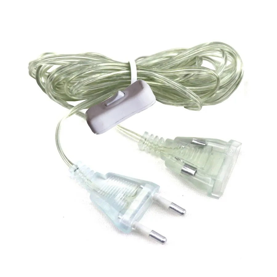 3M Power Garland Extension Lengthened Line Cable With Switch EU / US Plug Extender Wire For Christmas Wedding Fairy String Light
3M Power Garland Extension Lengthened Line Cable With Switch EU / US Plug Extender Wire For Christmas Wedding Fairy String Light