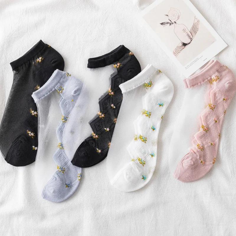 Spring Summer New Product Glass Silk Stockings Women Korean Version Small Floral Card Silk Sock Transparent Colored Cotton Socks
Spring Summer New Product Glass Silk Stockings Women Korean Version Small Floral Card Silk Sock Transparent Colored Cotton Socks