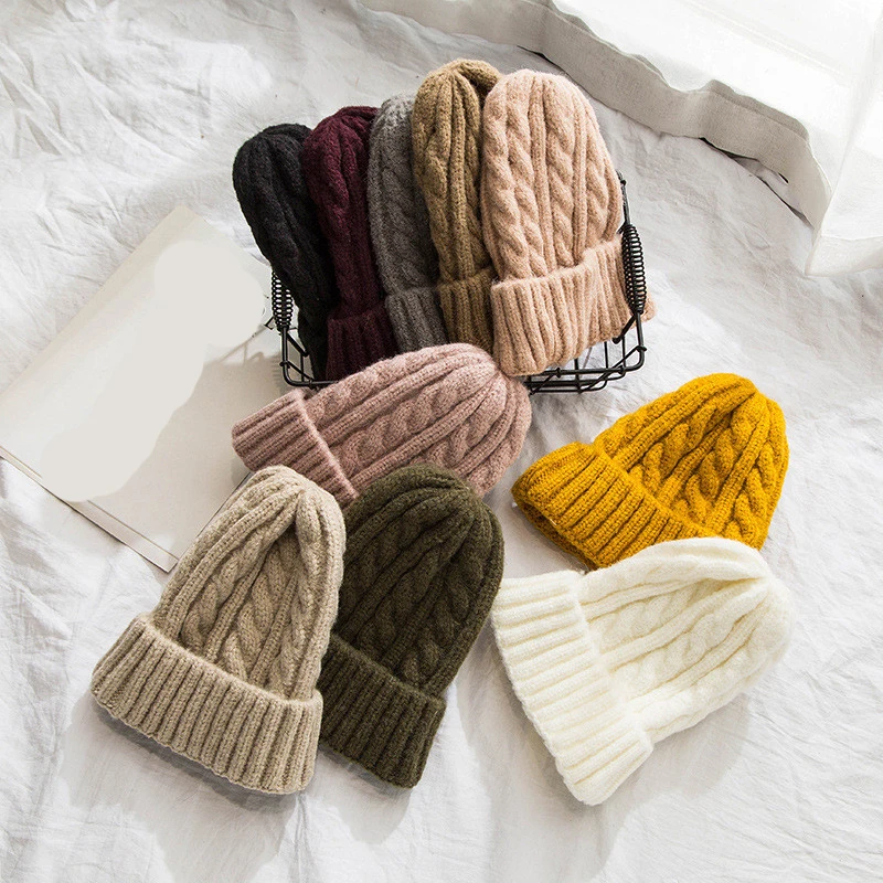 Winter Hat Candy Colors Knitted Hats For Women Style Twist Woolen Beanie Hat Autumn And Winter Female Cap Keep Warm
Winter Hat Candy Colors Knitted Hats For Women Style Twist Woolen Beanie Hat Autumn And Winter Female Cap Keep Warm