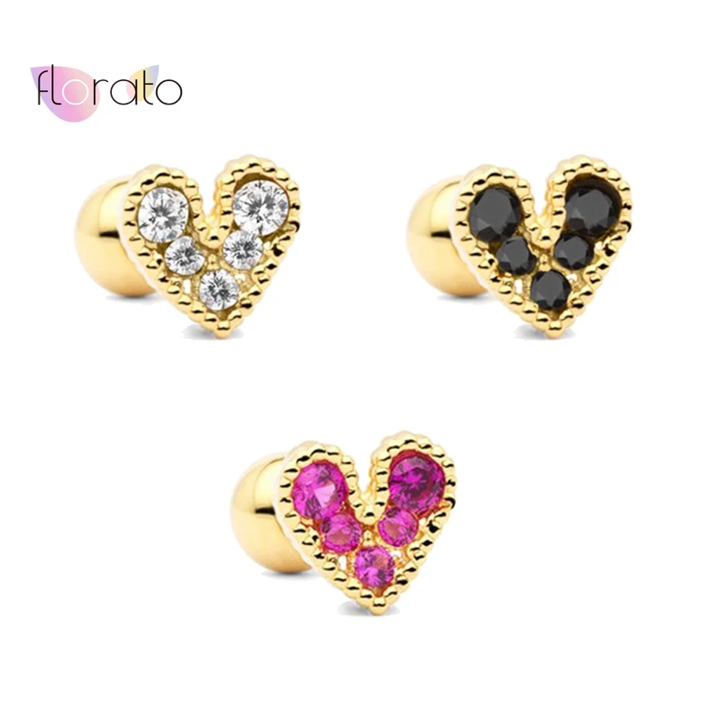 925 Sterling Silver Love Heart Stud Earrings Crystal Heart Shape Piercing Cartilage Earrings Minimalist Small Earings Jewelry
925 Sterling Silver Love Heart Stud Earrings Crystal Heart Shape Piercing Cartilage Earrings Minimalist Small Earings Jewelry