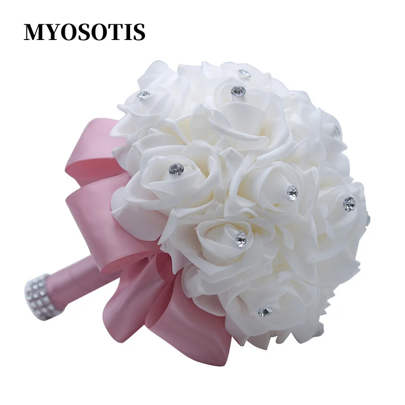 Elegant Crystal Beading Roses Bridesmaid Wedding Bouquet Bridal Artificial Silk Flowers Hand Buque De Noiva
Elegant Crystal Beading Roses Bridesmaid Wedding Bouquet Bridal Artificial Silk Flowers Hand Buque De Noiva