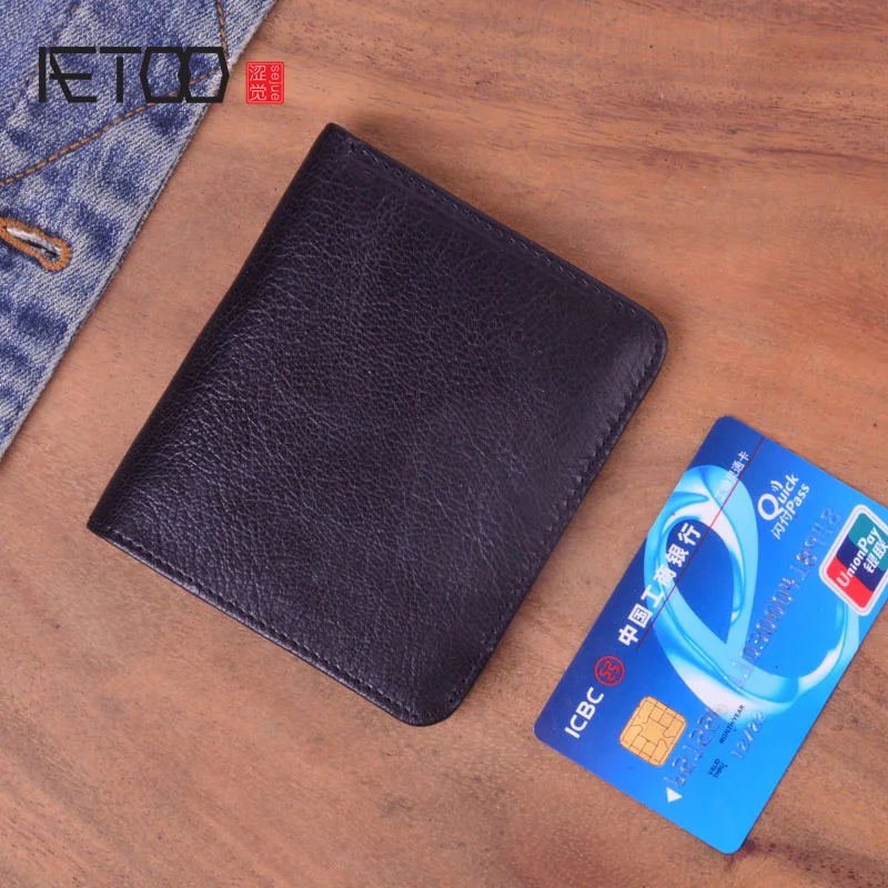 AETOO Leather wallet, men's short casual multi-card bit zero wallet, men's head layer implanted cowhide small leather clip
AETOO Leather wallet, men's short casual multi-card bit zero wallet, men's head layer implanted cowhide small leather clip