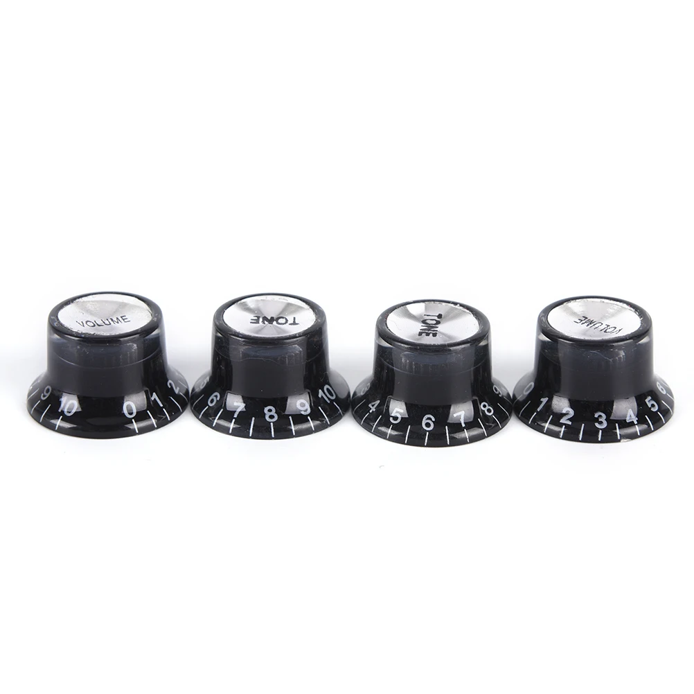 Volume Tone Top Dial Guitar Speed Bell Knob Control Silver Top Hat Bell Black 1 Set
Volume Tone Top Dial Guitar Speed Bell Knob Control Silver Top Hat Bell Black 1 Set