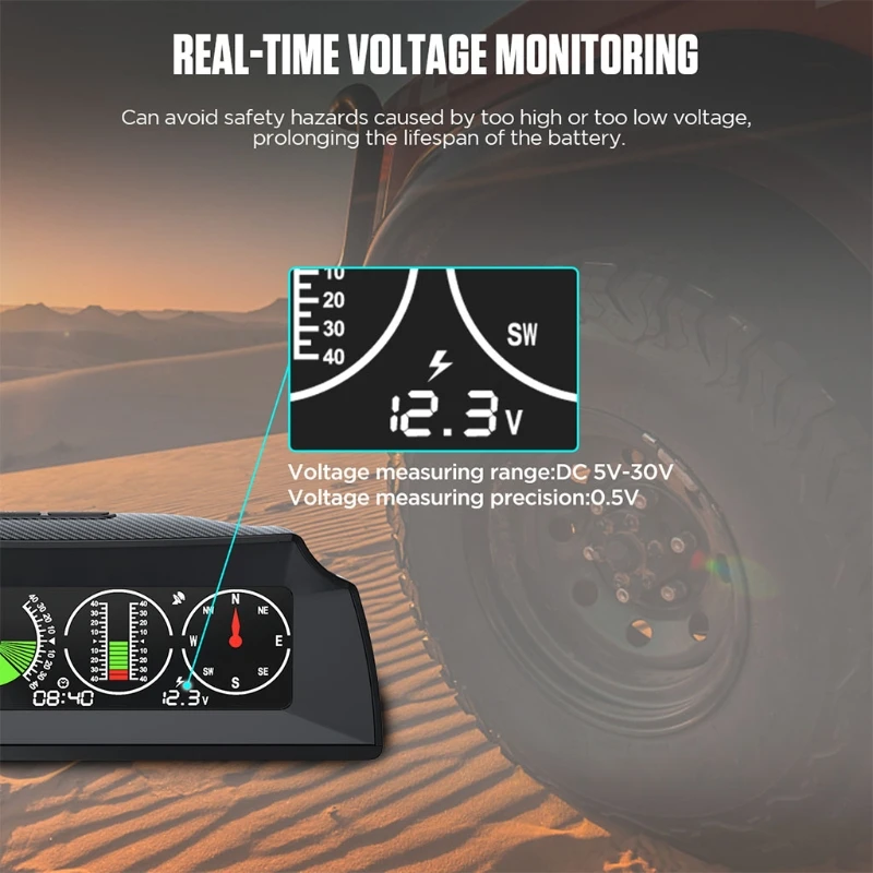 XXFF Digital Inclinometer Alarm Speed Slope Meter Car Compass with Fatigue Driving Alarm Suitable for t.u.k. Vehicles
XXFF Digital Inclinometer Alarm Speed Slope Meter Car Compass with Fatigue Driving Alarm Suitable for t.u.k. Vehicles