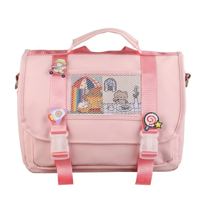 Kawaii Macaron Badge Backpacks Teenager Girls Messenger School Bags Waterproof Candy Color Multi-Function Horizontal Satchels
Kawaii Macaron Badge Backpacks Teenager Girls Messenger School Bags Waterproof Candy Color Multi-Function Horizontal Satchels