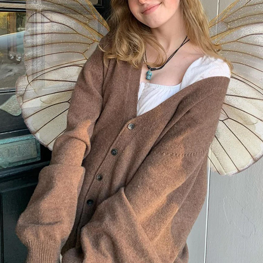 YiYiMiYu Sweaters Woman 2021 Autumn Korean Fashion V-neck Loose Butter-down Cardigan Preppy Style Brown Sweater Knitted
YiYiMiYu Sweaters Woman 2021 Autumn Korean Fashion V-neck Loose Butter-down Cardigan Preppy Style Brown Sweater Knitted