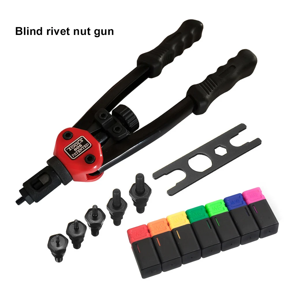 Riveter Gun tool Hand Insert Rivet Nut Tool Manual Mandrels BT-605 Threaded Rivet Machine AAA, AA, C, D, 9V and Small Batteries
Riveter Gun tool Hand Insert Rivet Nut Tool Manual Mandrels BT-605 Threaded Rivet Machine AAA, AA, C, D, 9V and Small Batteries