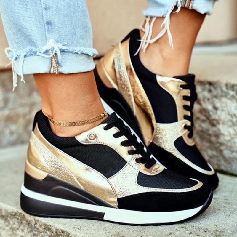 Fall Women Mesh Sneakers Breathable Lace Up Wedge Ladies Sports Shoes Mixed Colors Chunky Wedges Female Casual Shoes 35-43Size
Fall Women Mesh Sneakers Breathable Lace Up Wedge Ladies Sports Shoes Mixed Colors Chunky Wedges Female Casual Shoes 35-43Size