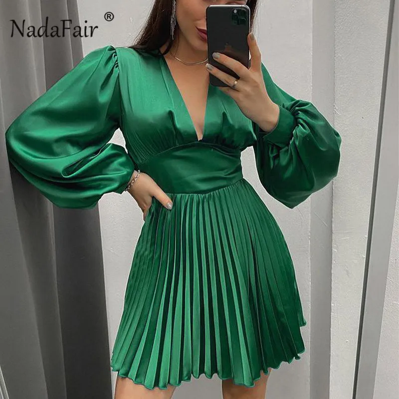 Женское атласное мини-платье Nadafair, с длинным рукавом, v-образным вырезом, плиссированные платья, с высокой талией, трапециевидные туники, зел...
Женское атласное мини-платье Nadafair, с длинным рукавом, v-образным вырезом, плиссированные платья, с высокой талией, трапециевидные туники, зел...