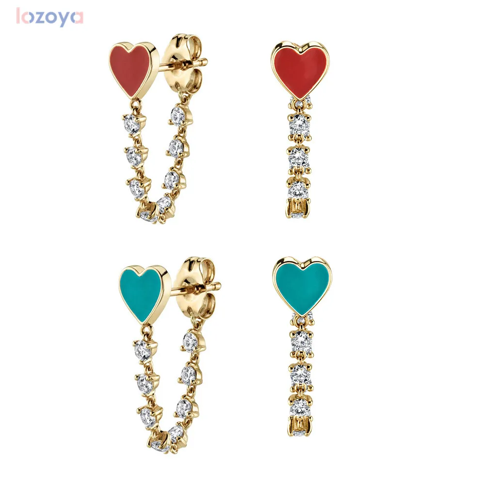 Женские серьги-гвоздики LOZOYA, из серебра 925 пробы, с красной эмалью, цепочки с сердечком пробы, в форме сердца, подарок Молодежные украшения
Женские серьги-гвоздики LOZOYA, из серебра 925 пробы, с красной эмалью, цепочки с сердечком пробы, в форме сердца, подарок Молодежные украшения