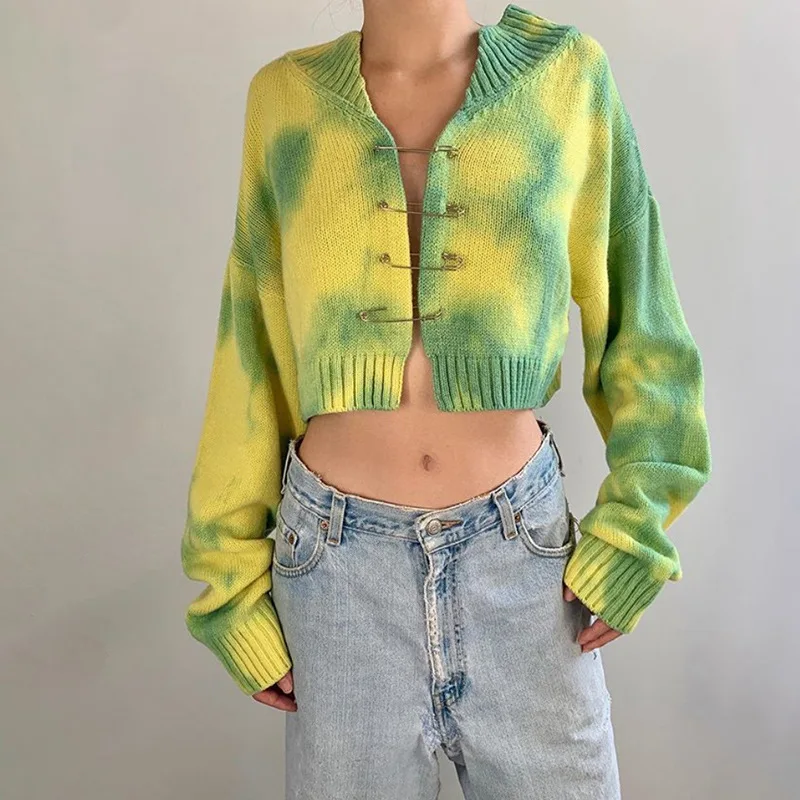Green Cardigan Short Top Knitted Cute Long Sleeve Pin Sweater Tie Dye Long Sleeve Pin Loose Navel All-match Casual Sweater Women
Green Cardigan Short Top Knitted Cute Long Sleeve Pin Sweater Tie Dye Long Sleeve Pin Loose Navel All-match Casual Sweater Women