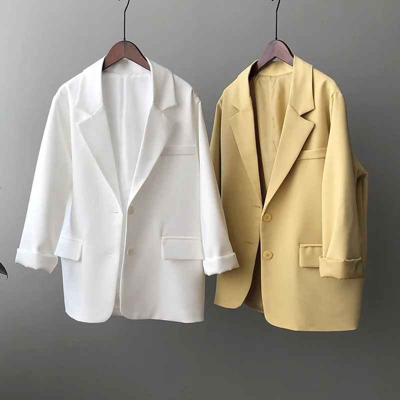 Small suit female 2021 spring loose retro casual solid color wild single-breasted long-sleeved ladies blazer
Small suit female 2021 spring loose retro casual solid color wild single-breasted long-sleeved ladies blazer