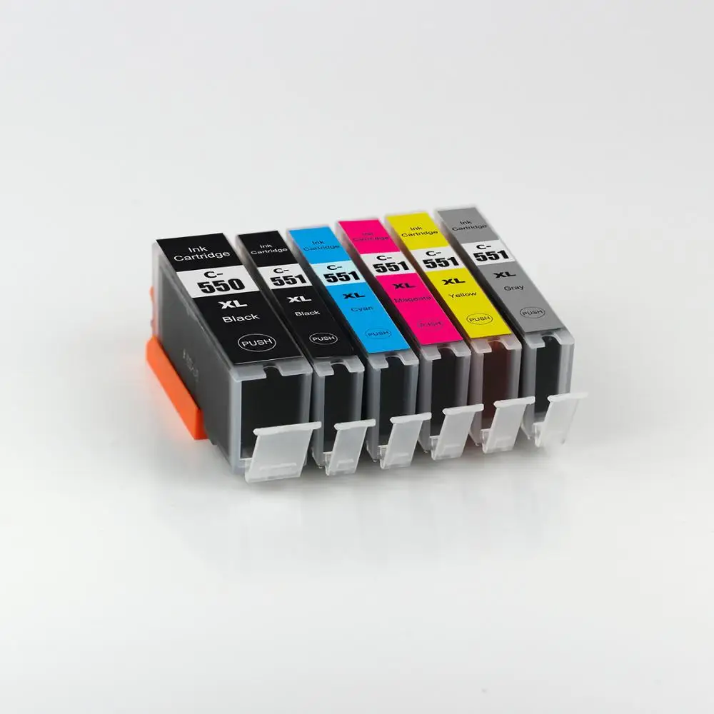 YOTAT 6pcs PGI-550XL Compatible ink cartridge PGI-550 CLI-551 for Canon PIXMA MG6350 printer